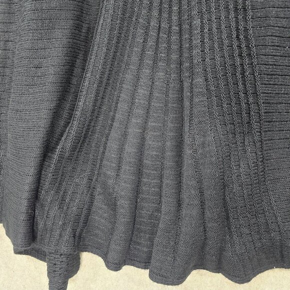 Dana Buchman Womens Open-Front Cardigan Black 3X Acrylic Ribbed Knit - Picture 3 of 9